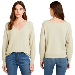 FREE PEOPLE Sweater Women Small Cream Beige Textured Knit Pullover Cozy Boho